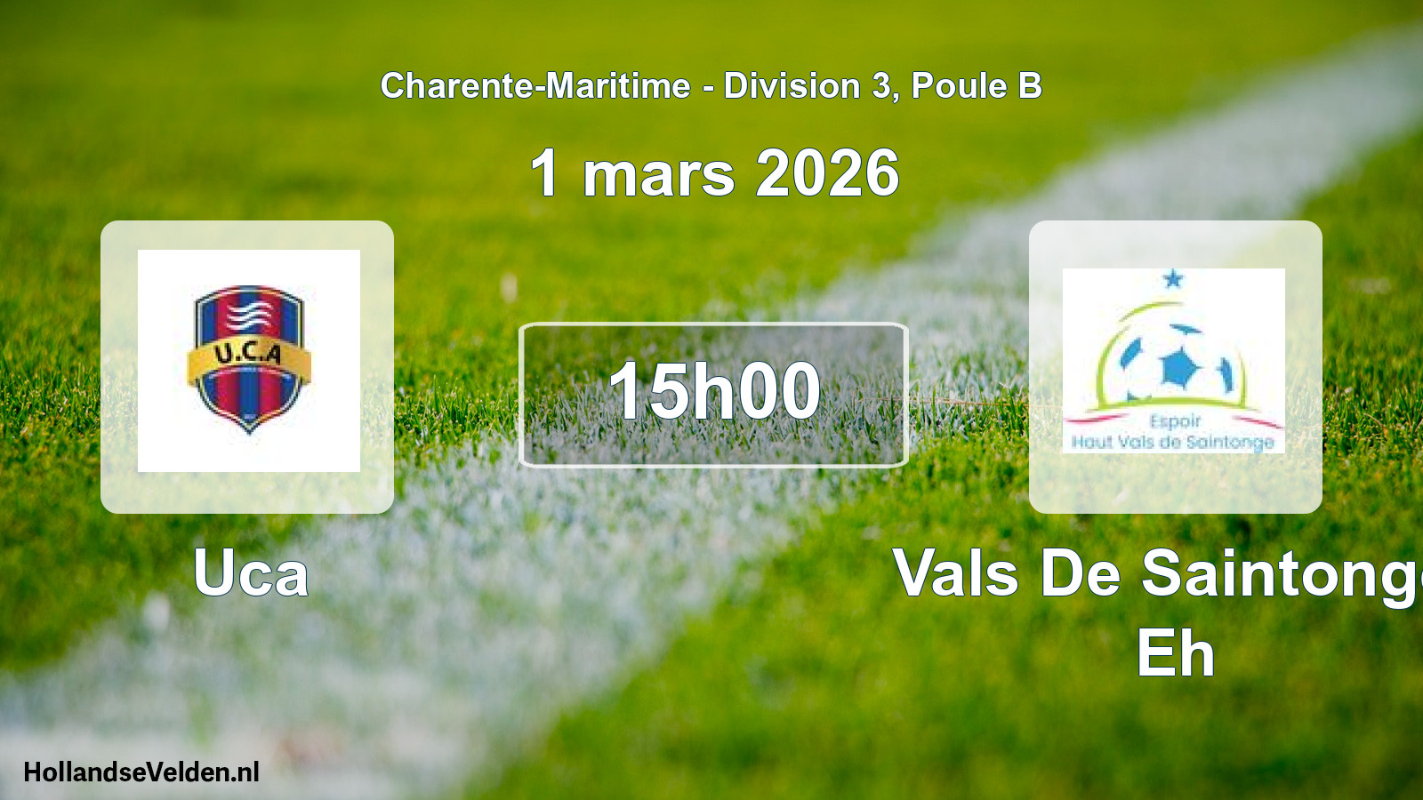 Geplande wedstrijd: Uca - Vals De Saintonge Eh (1 mars 2026)