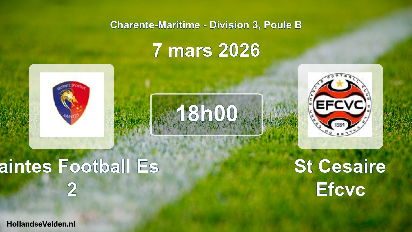 Geplande wedstrijd: Saintes Football Es 2 - St Cesaire Efcvc (7 mars 2026)