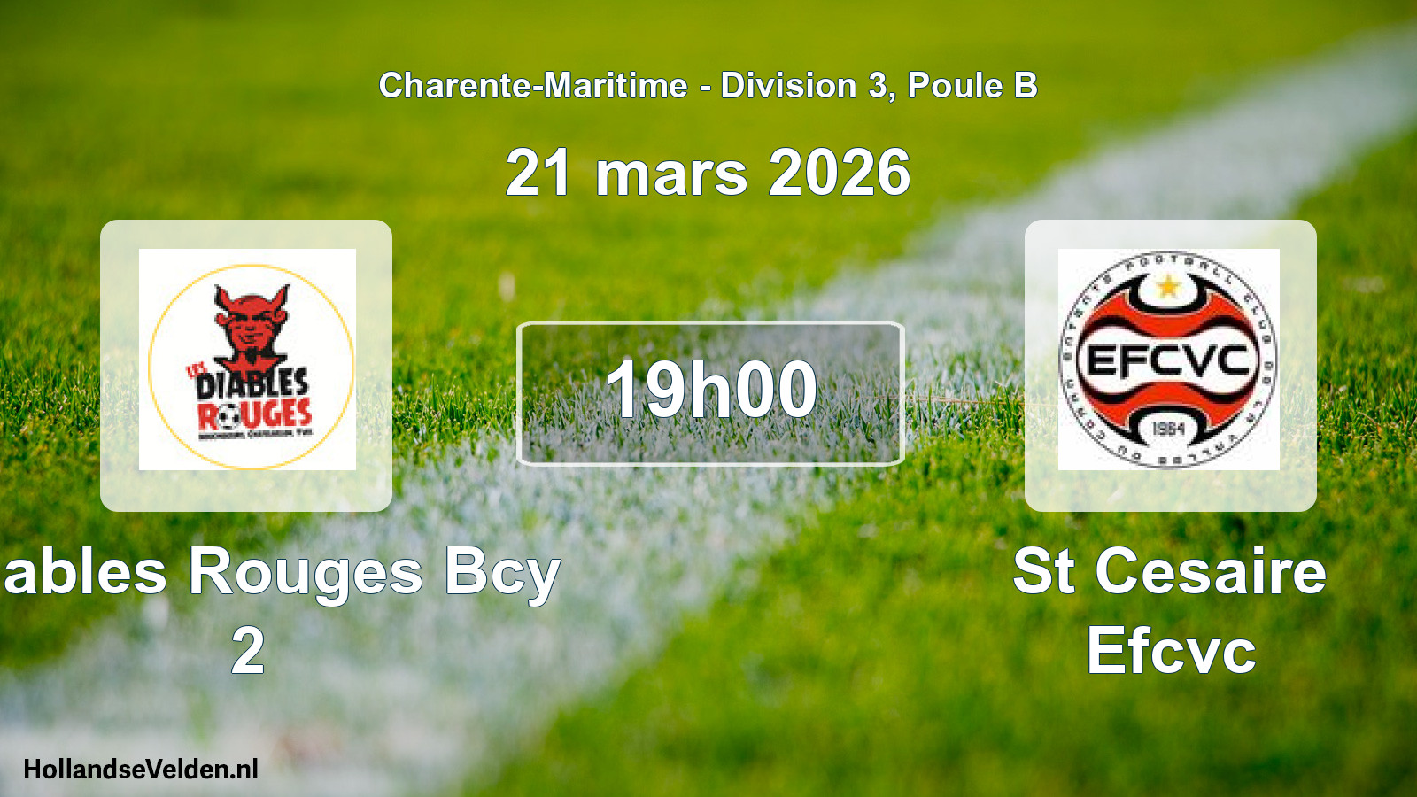 Geplande wedstrijd: Diables Rouges Bcy 2 - St Cesaire Efcvc (21 maart 2026)