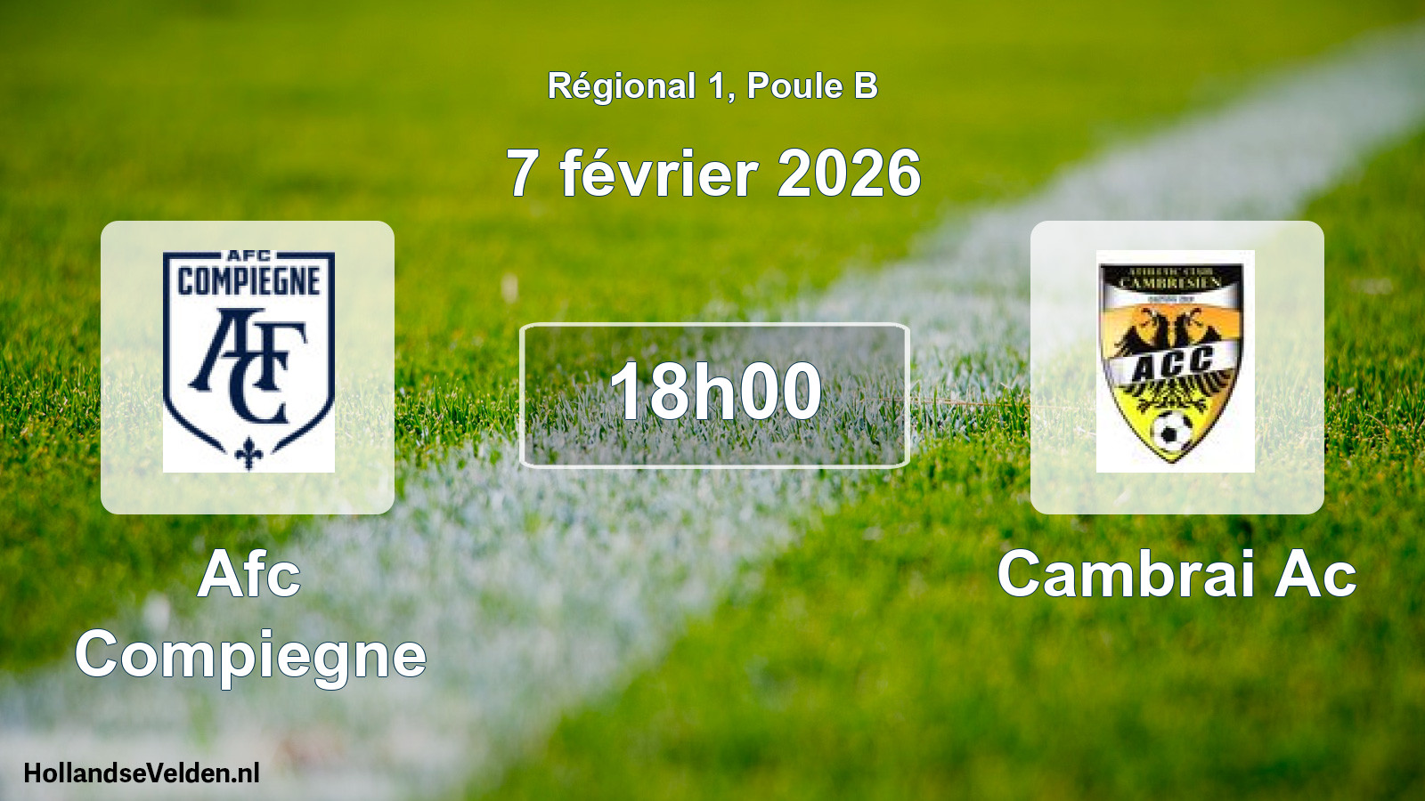Geplande wedstrijd: Afc Compiegne - Cambrai Ac (7 février 2026)