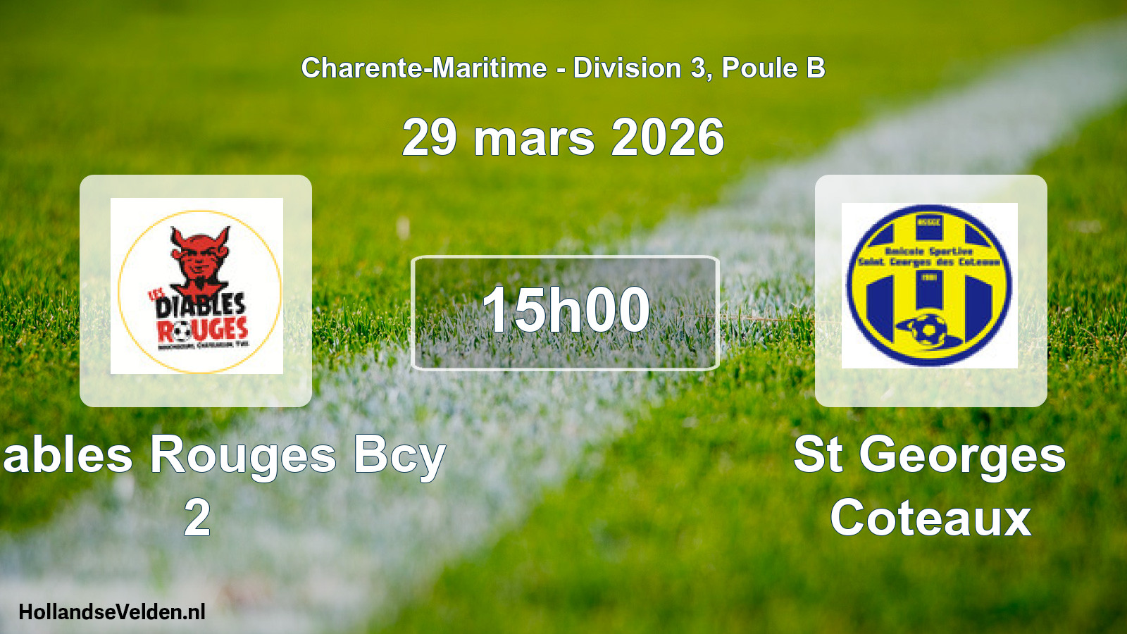 Geplande wedstrijd: Diables Rouges Bcy 2 - St Georges Coteaux (29 mars 2026)