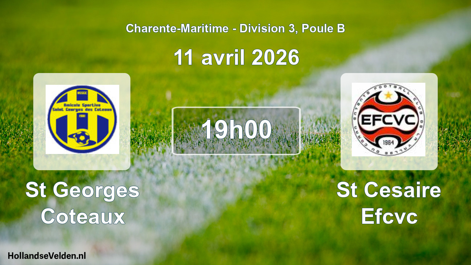 Geplande wedstrijd: St Georges Coteaux - St Cesaire Efcvc (11 avril 2026)