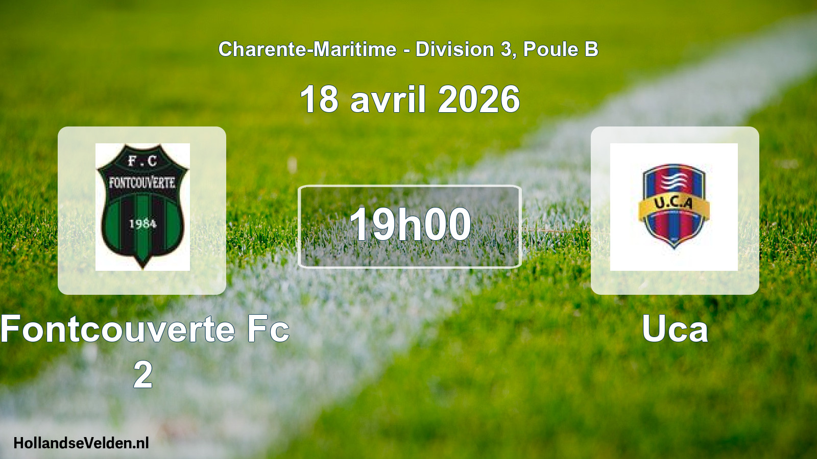 Geplande wedstrijd: Fontcouverte Fc 2 - Uca (18 april 2026)