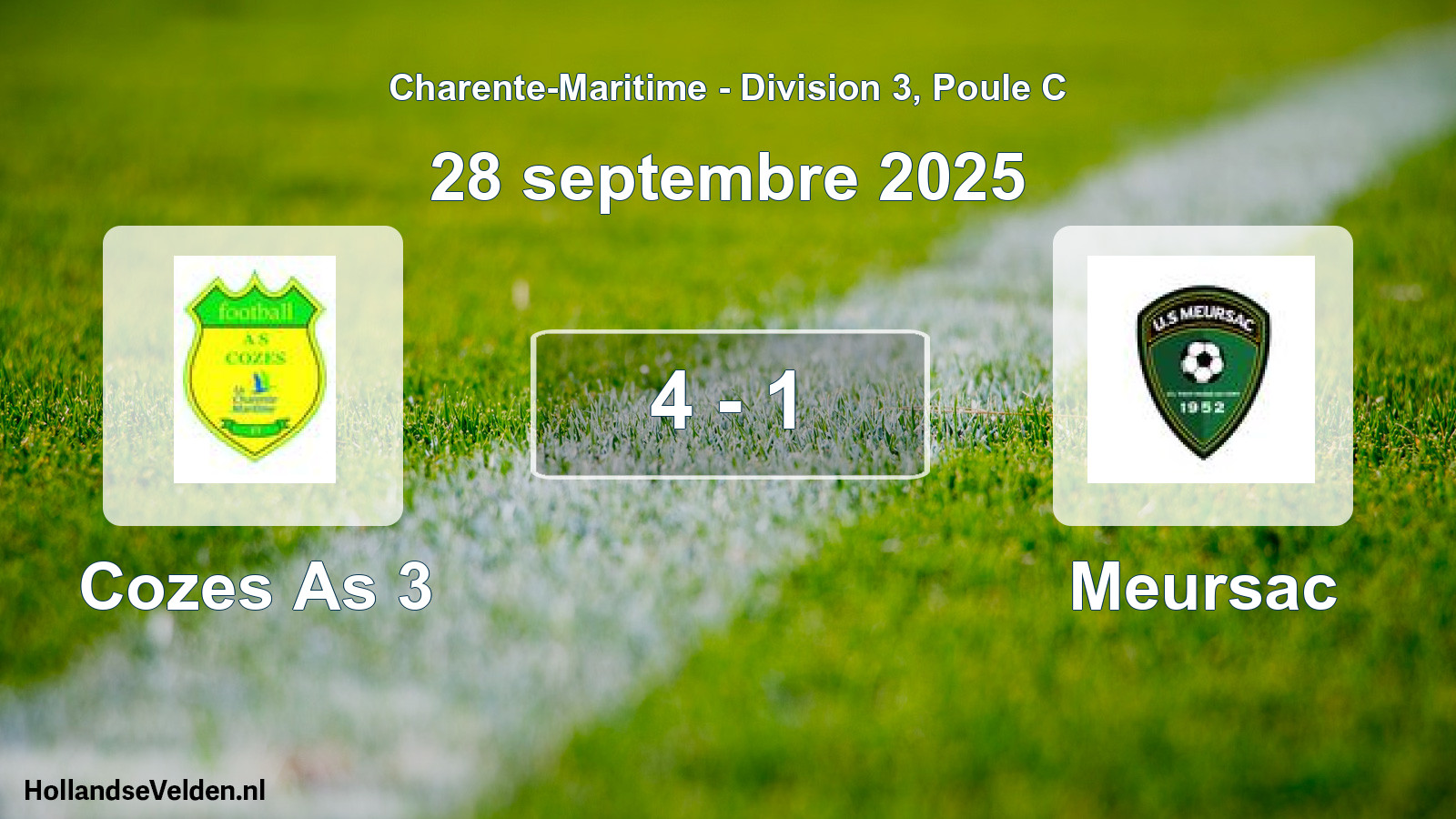 Gespeelde wedstrijd: Cozes As 3 - Meursac 4 - 1 (28 septembre 2025)