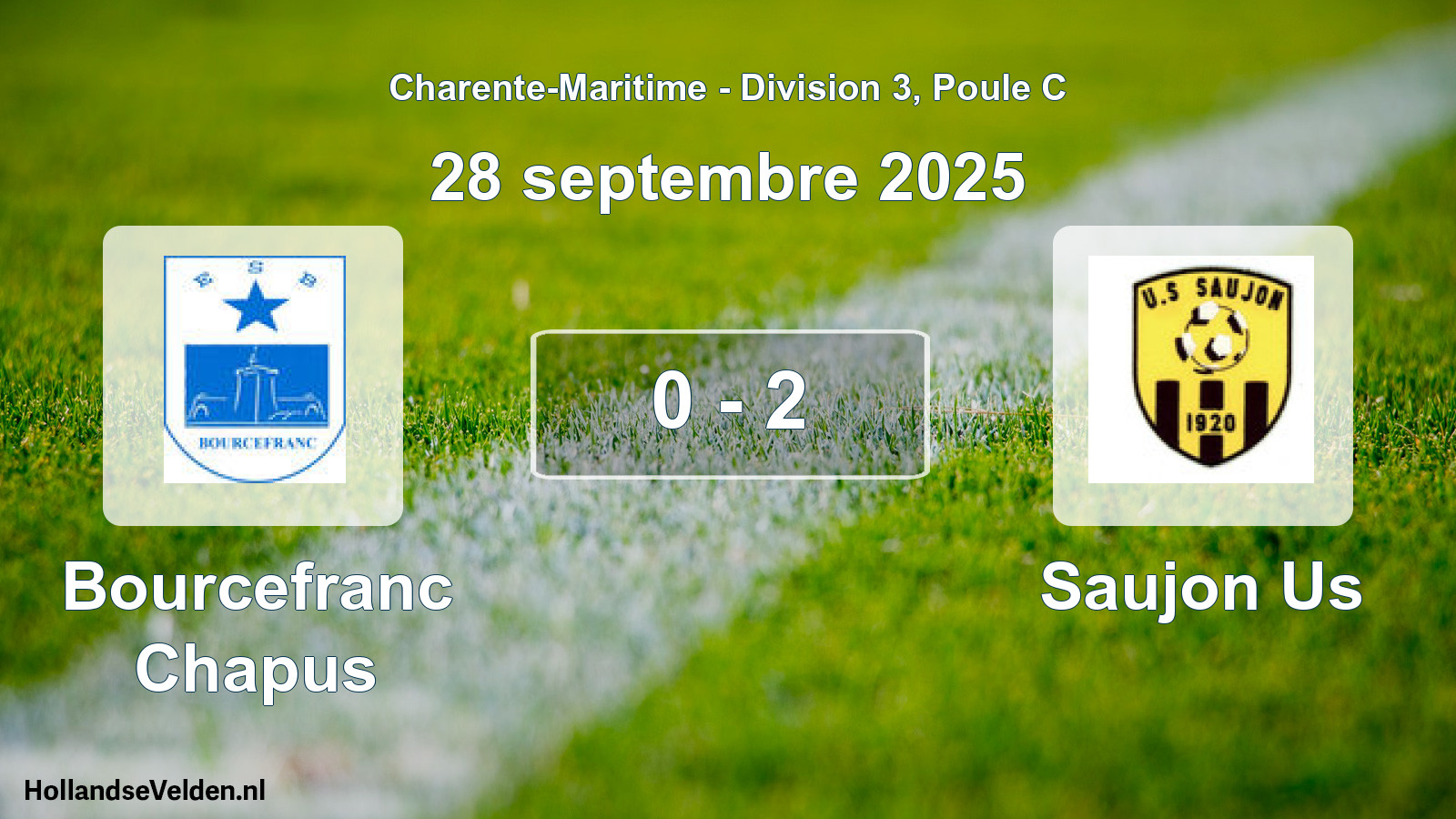 Gespeelde wedstrijd: Bourcefranc Chapus - Saujon Us 0 - 2 (28 septembre 2025)