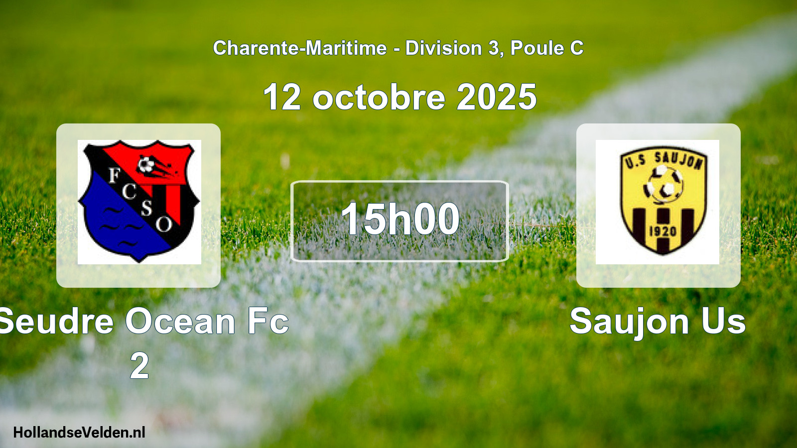 Geplande wedstrijd: Seudre Ocean Fc 2 - Saujon Us (12 octobre 2025)
