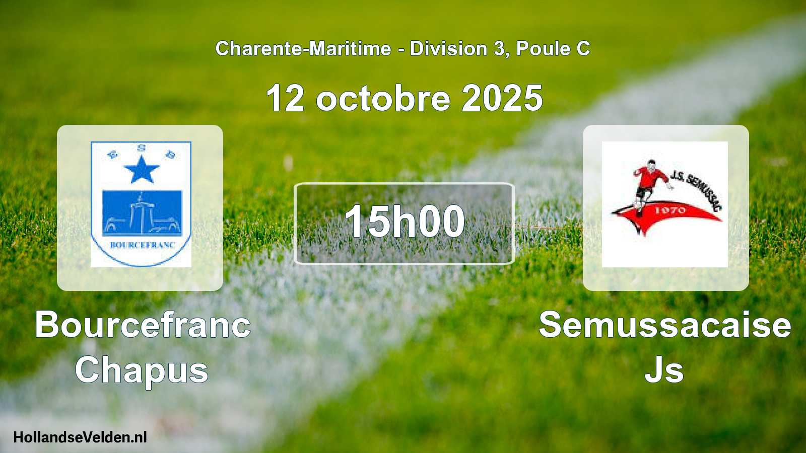 Geplande wedstrijd: Bourcefranc Chapus - Semussacaise Js (12 octobre 2025)