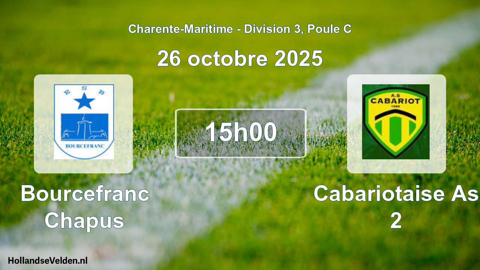 Geplande wedstrijd: Bourcefranc Chapus - Cabariotaise As 2 (26 octobre 2025)