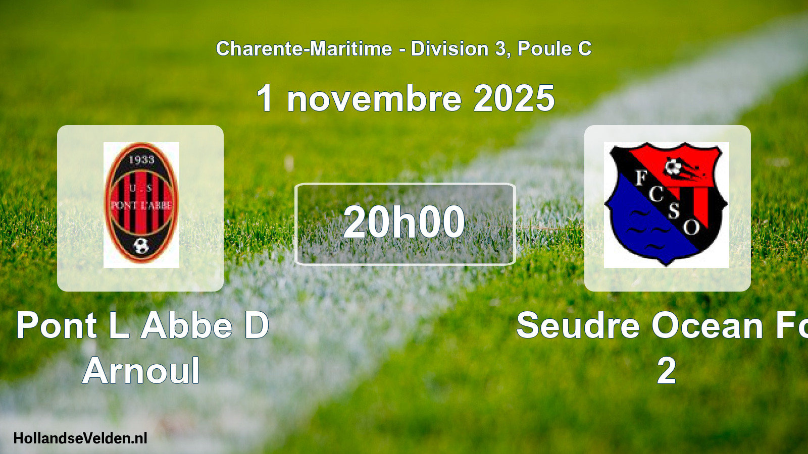 Geplande wedstrijd: Pont L Abbe D Arnoul - Seudre Ocean Fc 2 (1 november 2025)