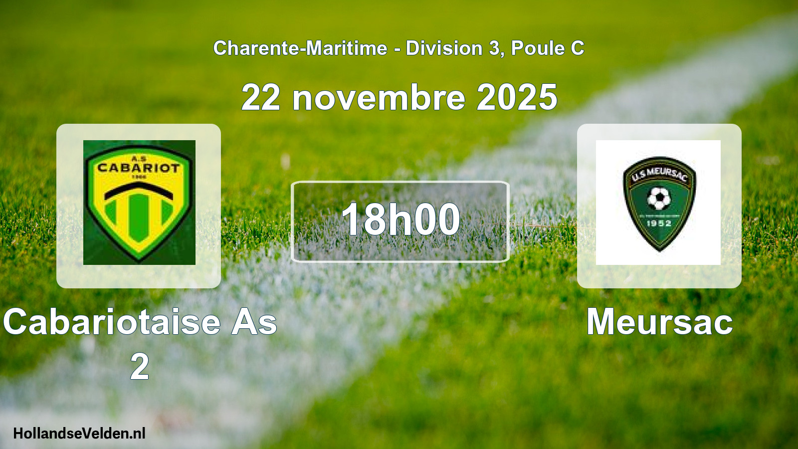 Geplande wedstrijd: Cabariotaise As 2 - Meursac (22 novembre 2025)