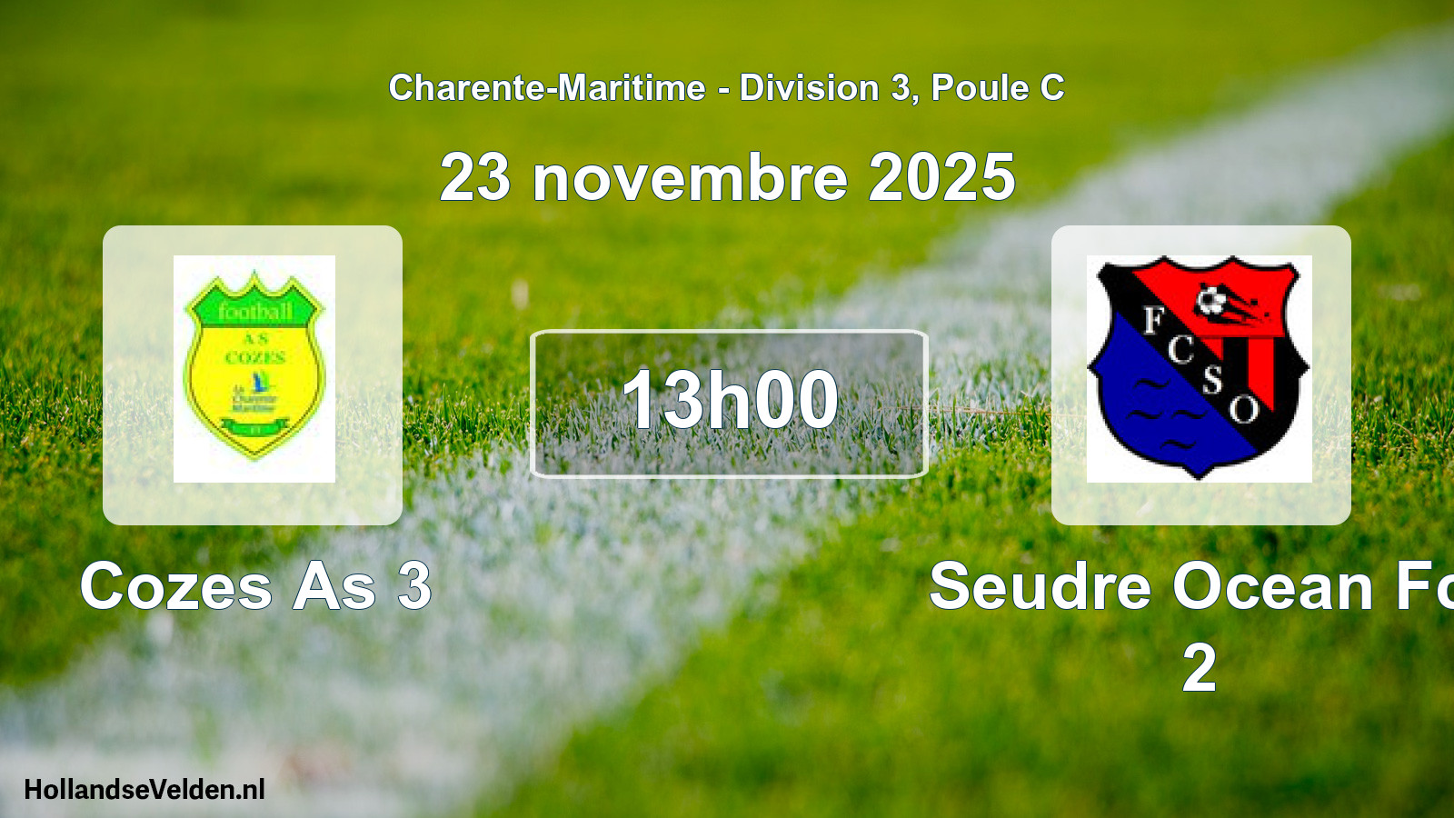 Geplande wedstrijd: Cozes As 3 - Seudre Ocean Fc 2 (23 november 2025)