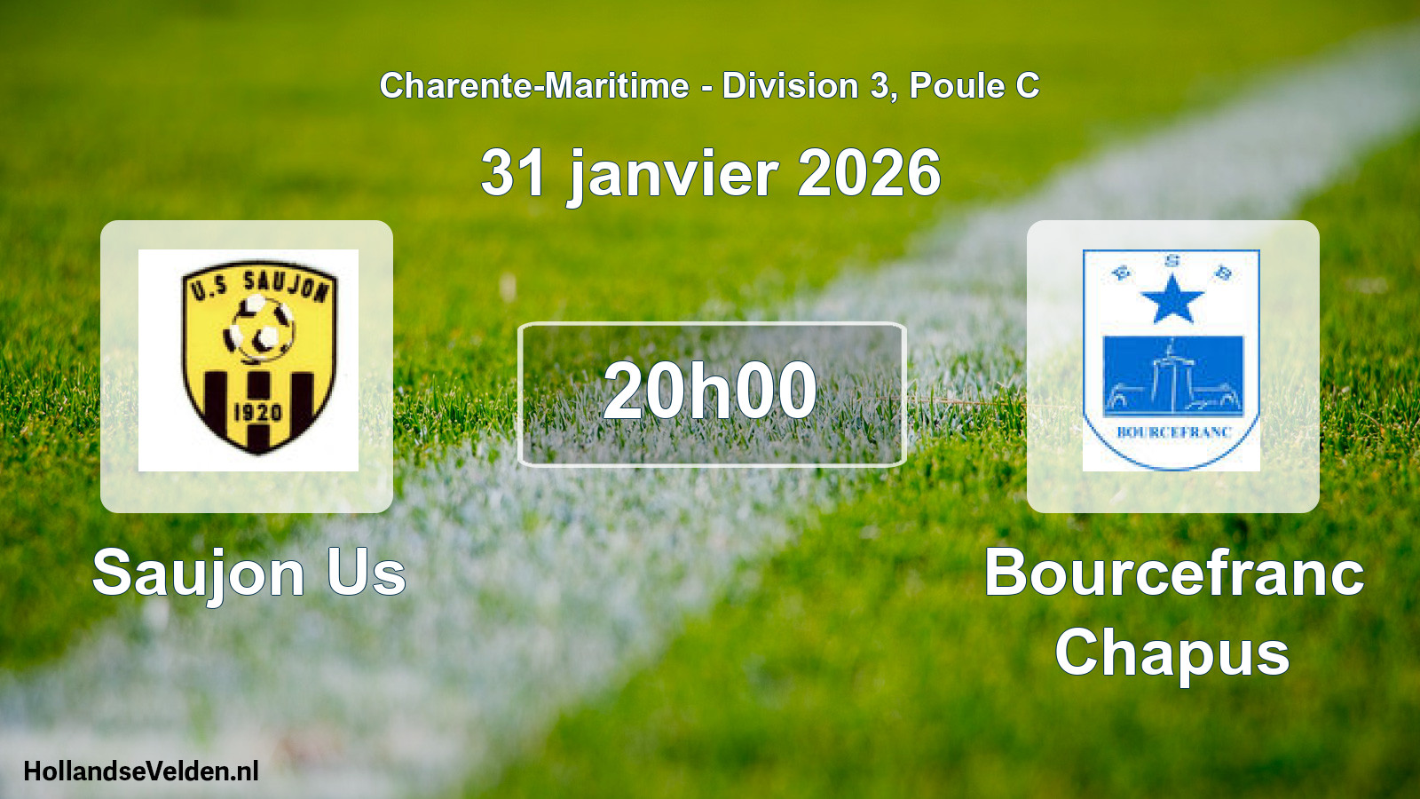 Geplande wedstrijd: Saujon Us - Bourcefranc Chapus (31 janvier 2026)
