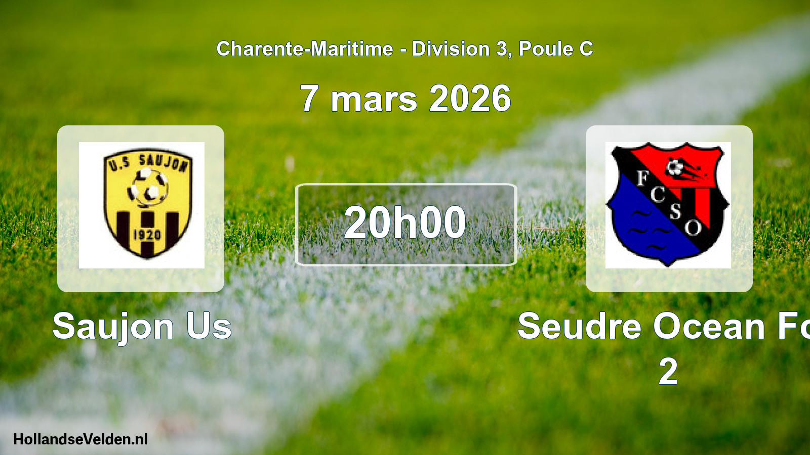 Geplande wedstrijd: Saujon Us - Seudre Ocean Fc 2 (7 maart 2026)