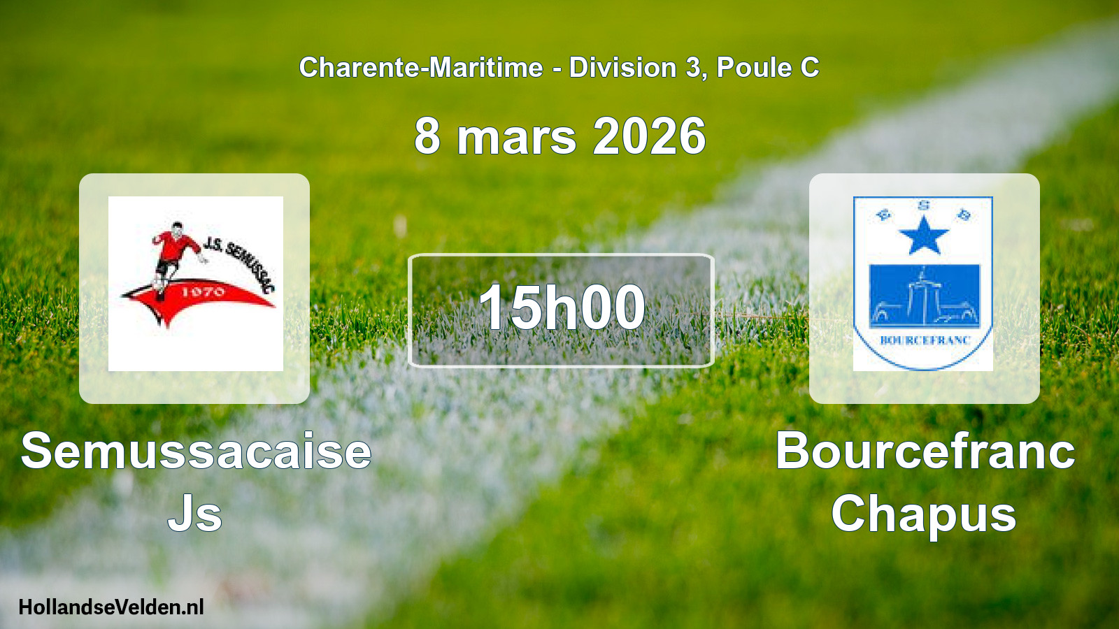 Geplande wedstrijd: Semussacaise Js - Bourcefranc Chapus (8 maart 2026)
