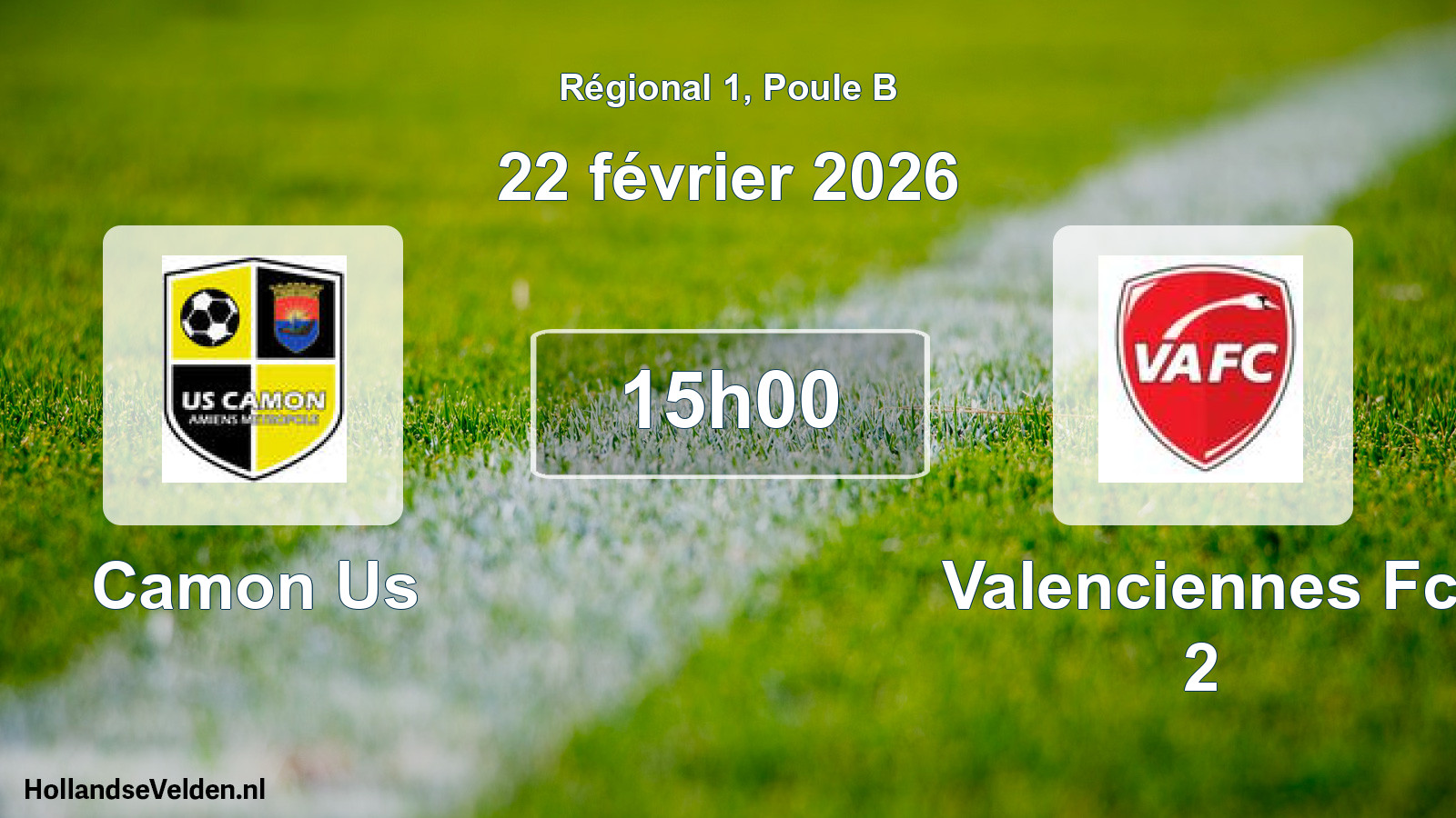 Geplande wedstrijd: Camon Us - Valenciennes Fc 2 (22 février 2026)