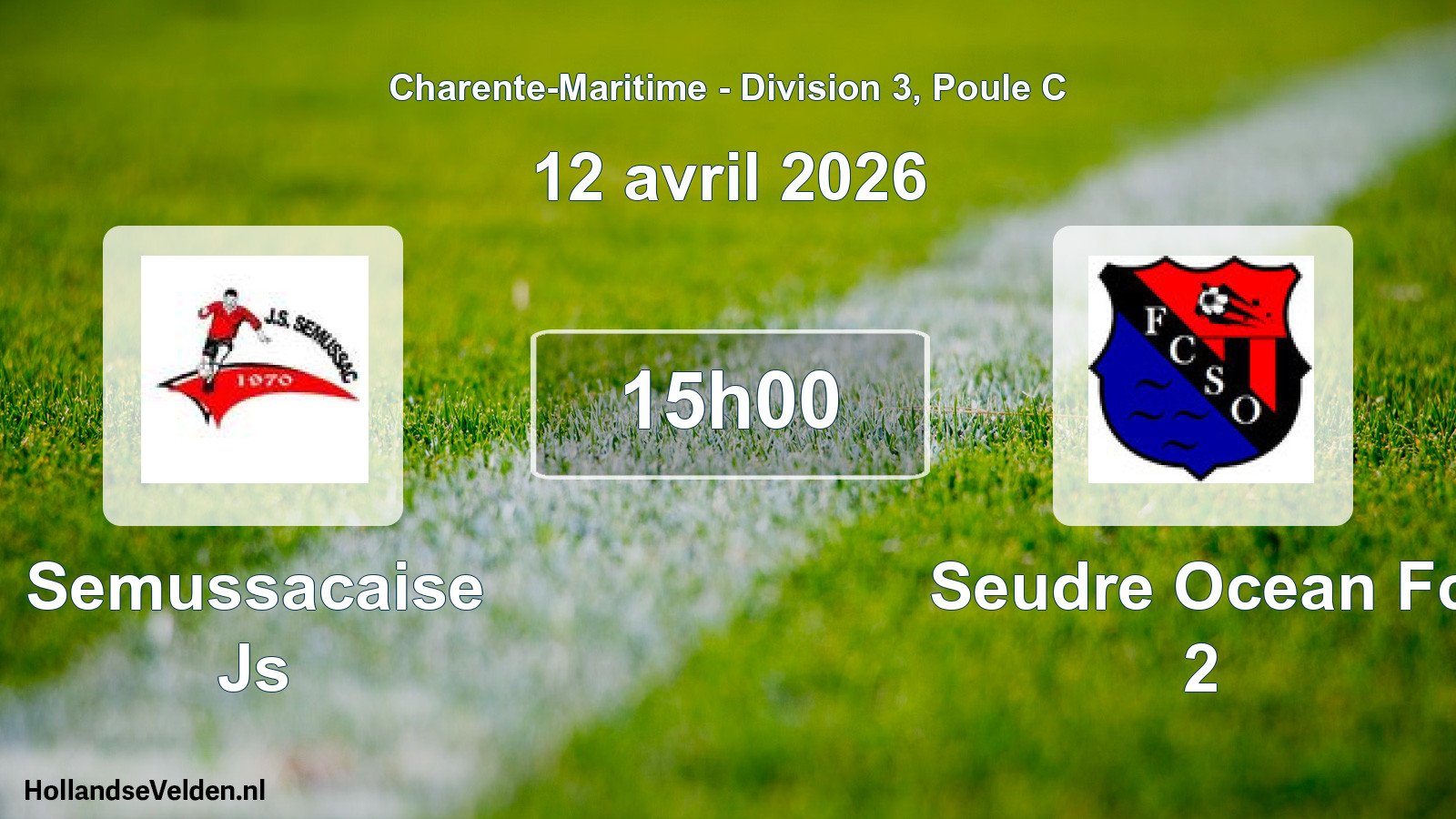 Geplande wedstrijd: Semussacaise Js - Seudre Ocean Fc 2 (12 april 2026)