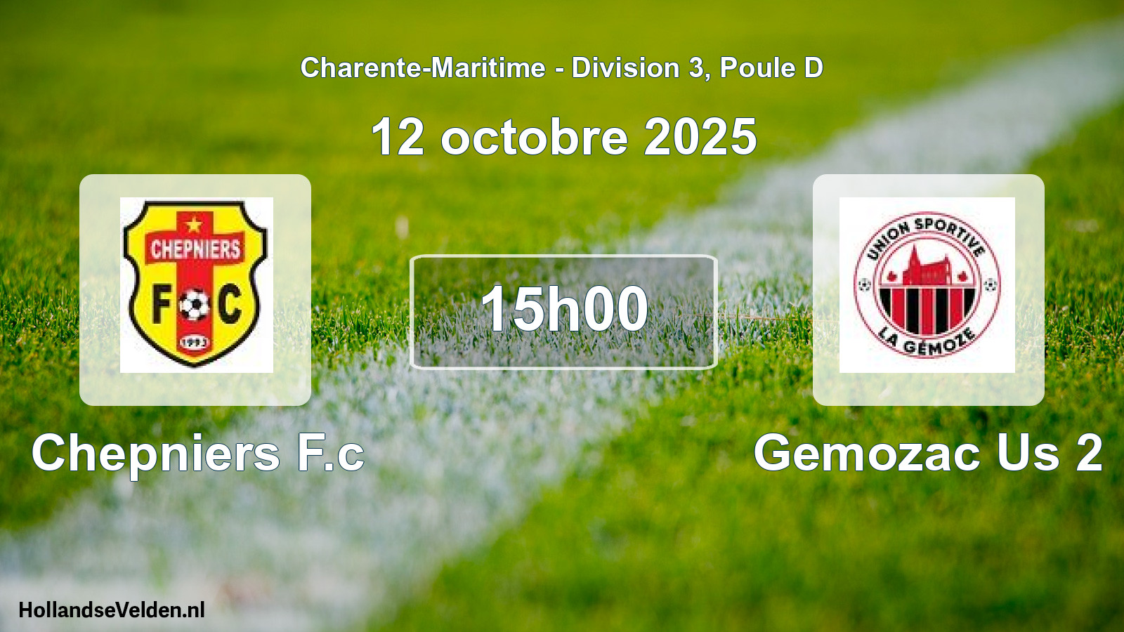 Geplande wedstrijd: Chepniers F.c - Gemozac Us 2 (12 oktober 2025)