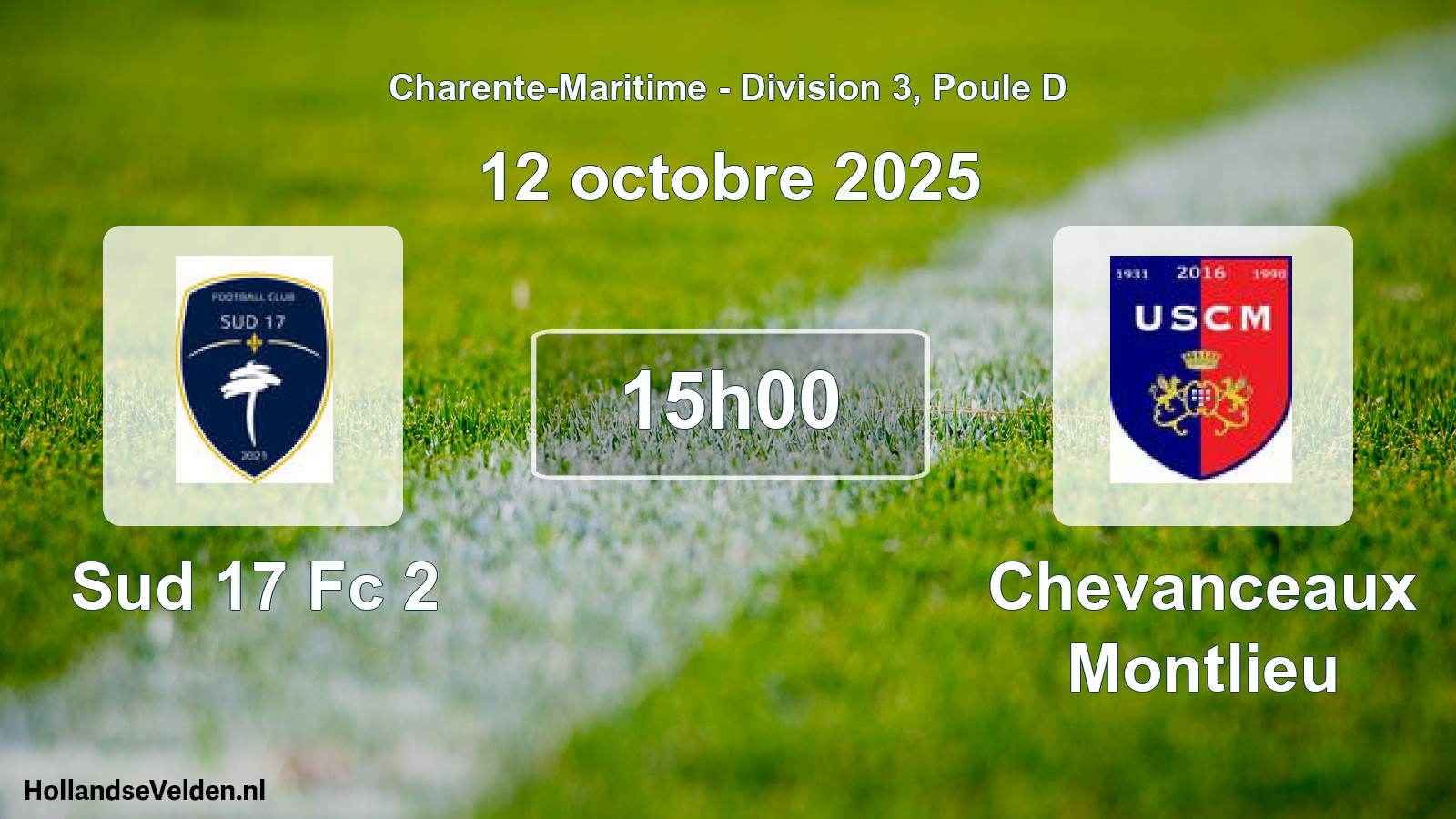 Geplande wedstrijd: Sud 17 Fc 2 - Chevanceaux Montlieu (12 oktober 2025)