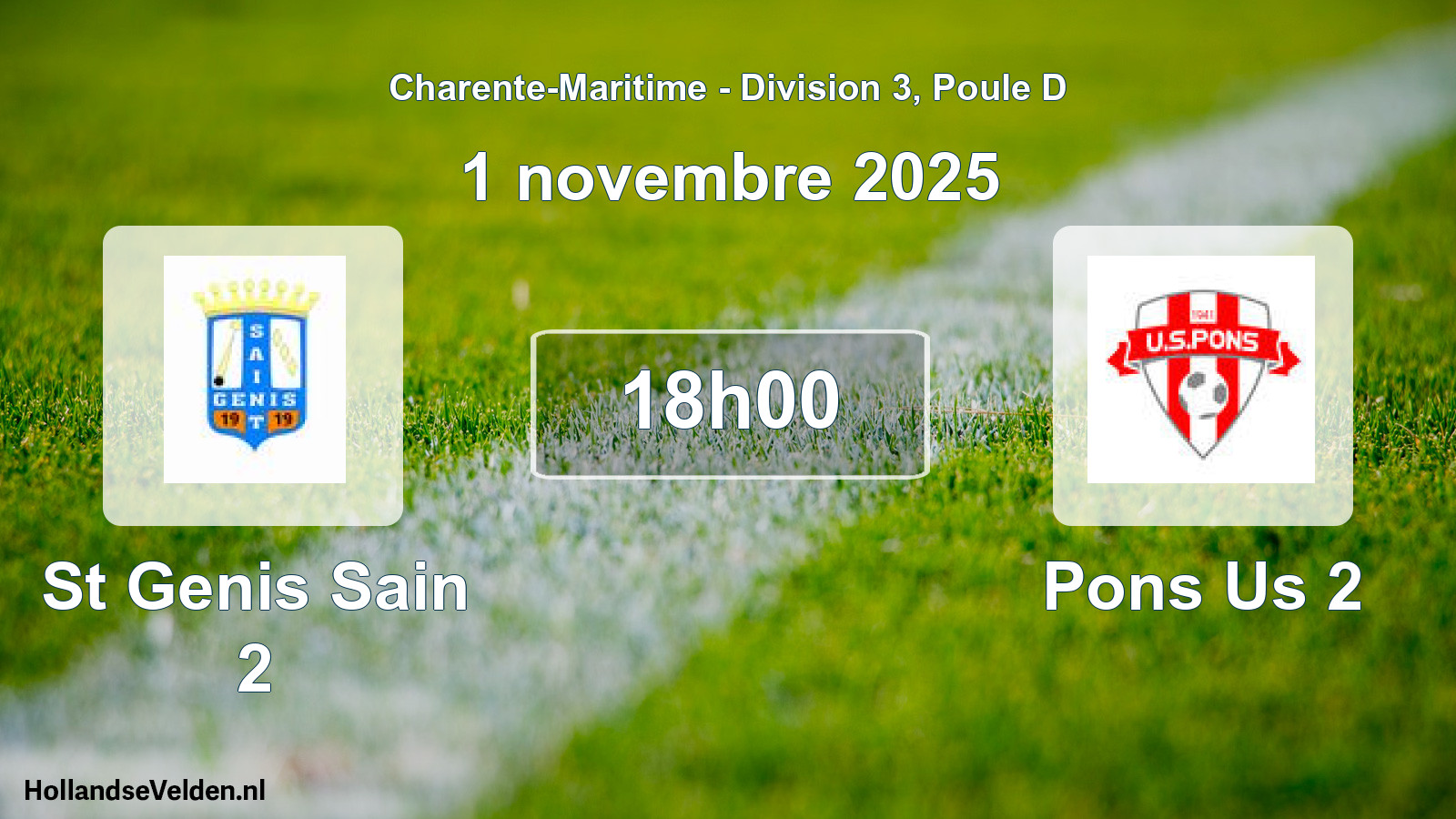 Geplande wedstrijd: St Genis Sain 2 - Pons Us 2 (1 novembre 2025)