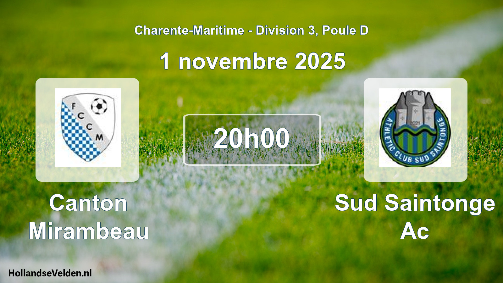 Geplande wedstrijd: Canton Mirambeau - Sud Saintonge Ac (1 novembre 2025)