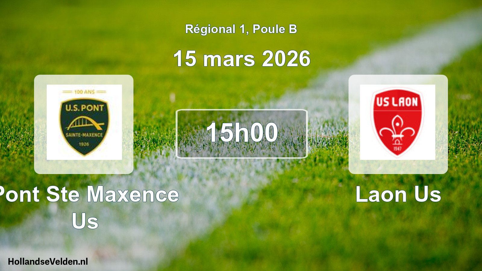 Geplande wedstrijd: Pont Ste Maxence Us - Laon Us (15 maart 2026)