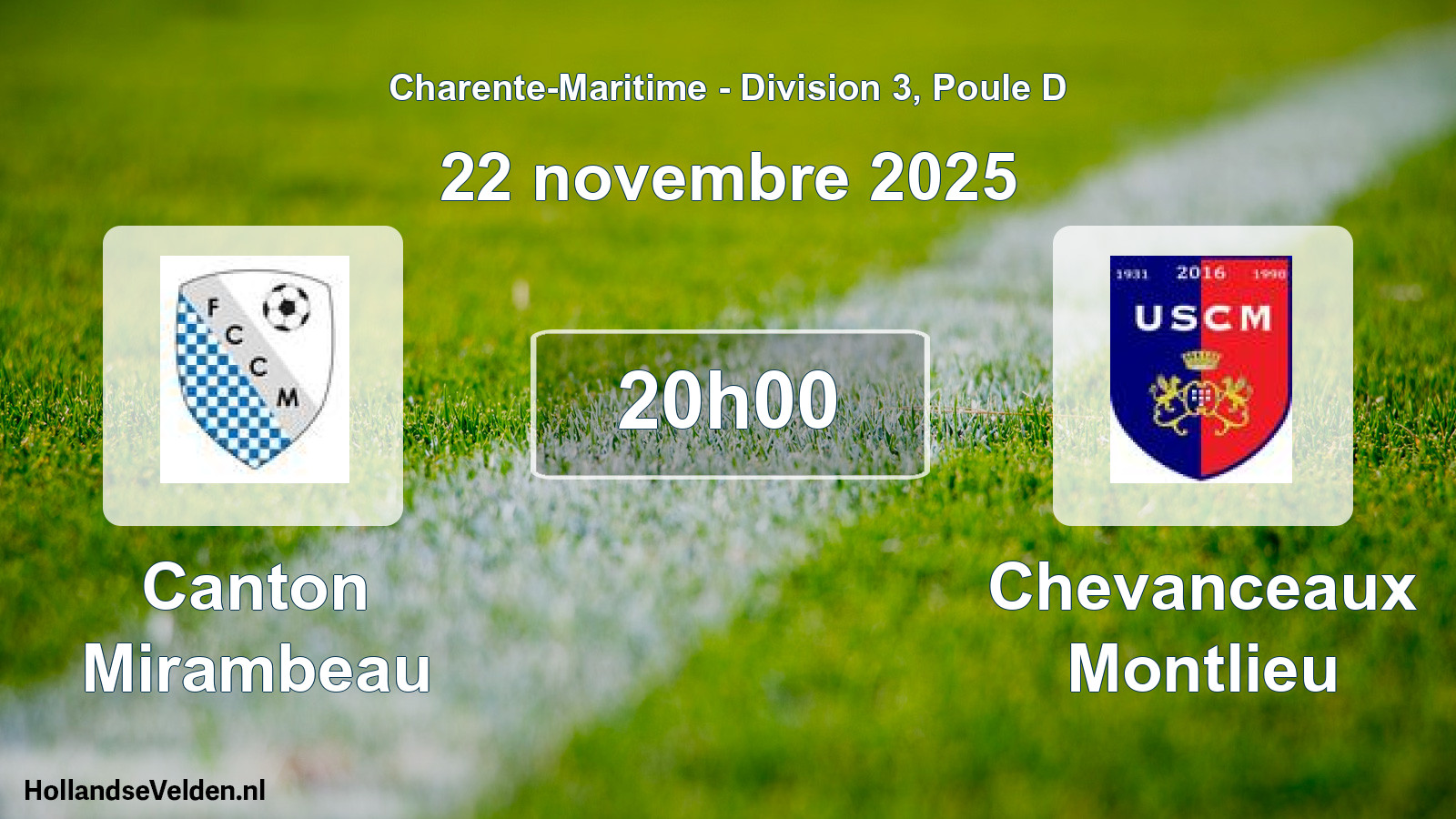 Geplande wedstrijd: Canton Mirambeau - Chevanceaux Montlieu (22 novembre 2025)