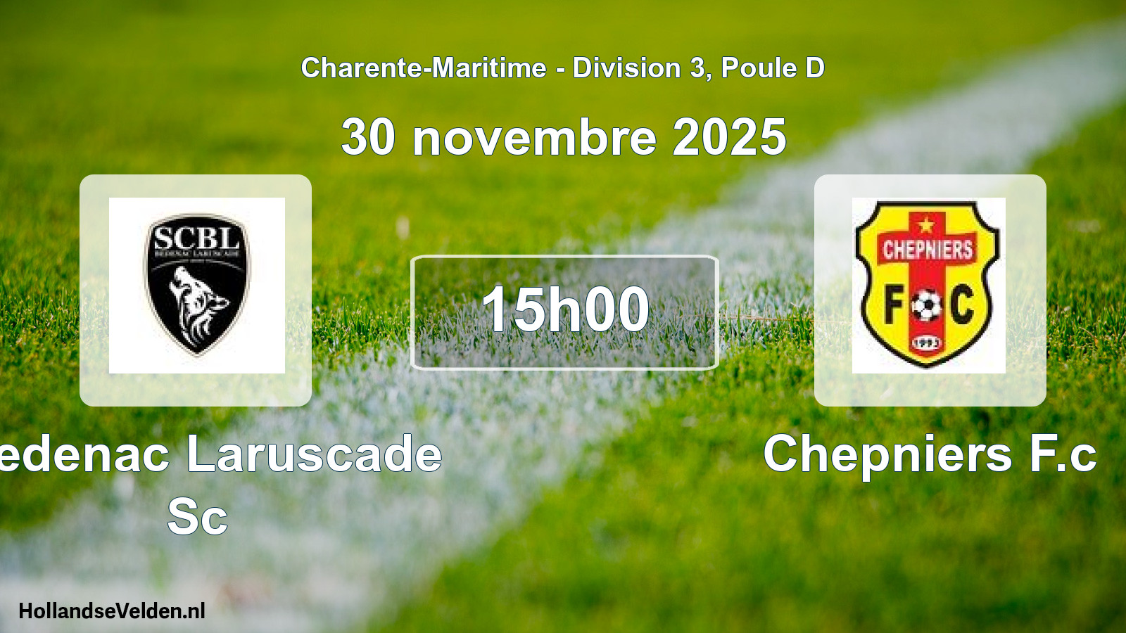 Geplande wedstrijd: Bedenac Laruscade Sc - Chepniers F.c (30 novembre 2025)