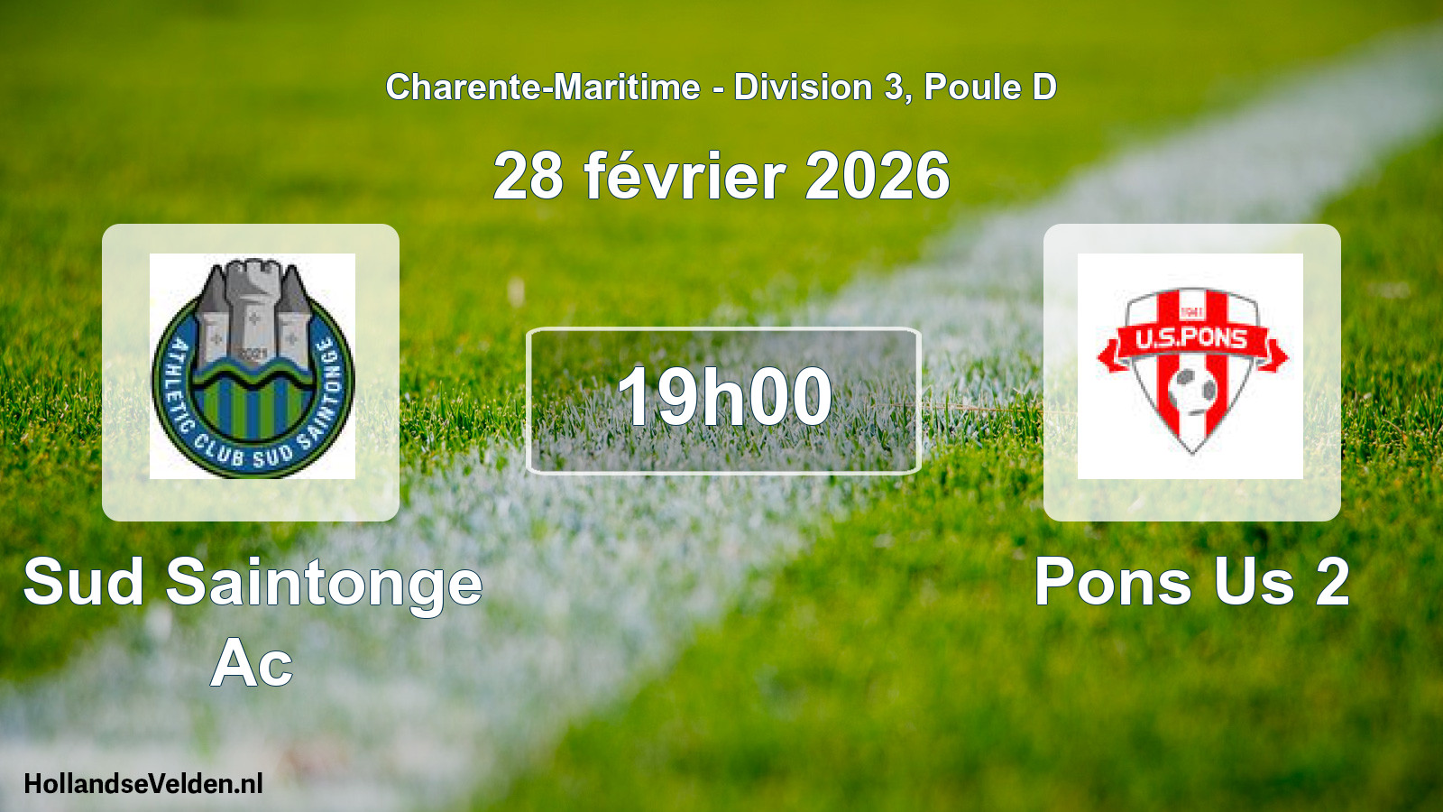Geplande wedstrijd: Sud Saintonge Ac - Pons Us 2 (28 février 2026)