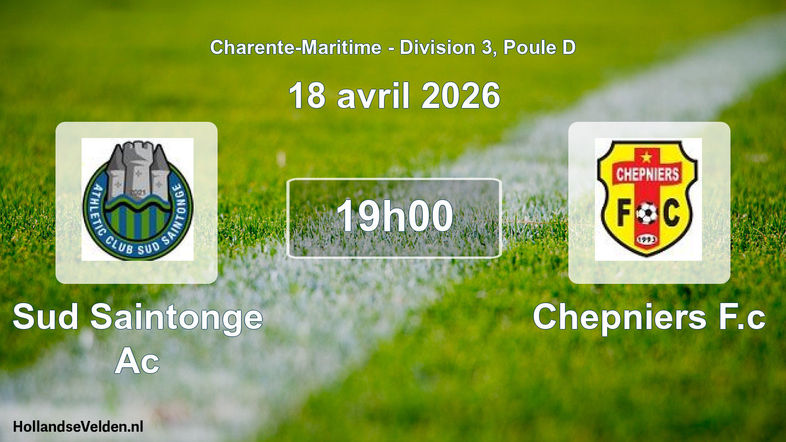 Geplande wedstrijd: Sud Saintonge Ac - Chepniers F.c (18 april 2026)
