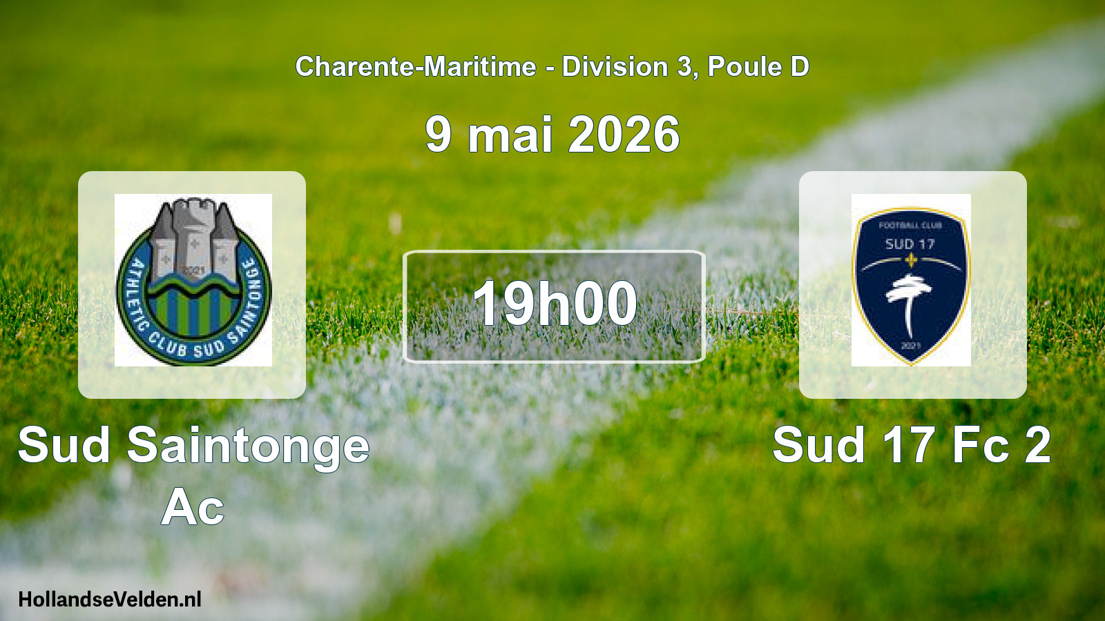 Geplande wedstrijd: Sud Saintonge Ac - Sud 17 Fc 2 (9 mei 2026)