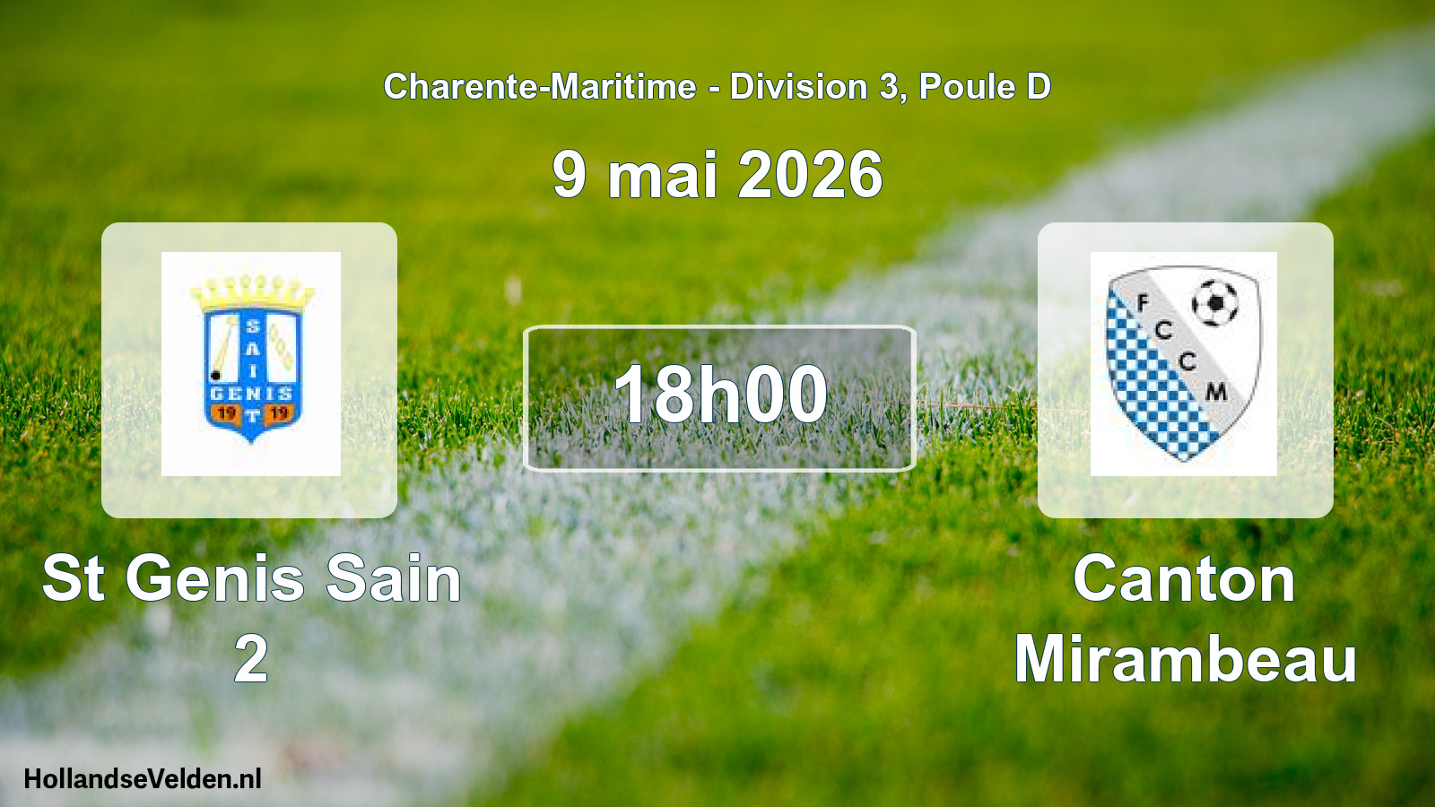 Scheduled Match: St Genis Sain 2 - Canton Mirambeau (9 May 2026)