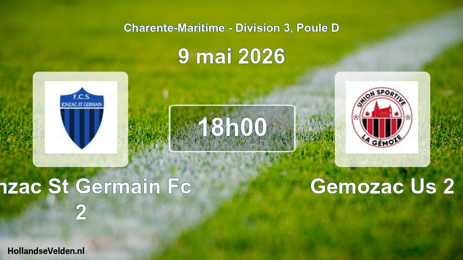 Scheduled Match: Jonzac St Germain Fc 2 - Gemozac Us 2 (9 May 2026)