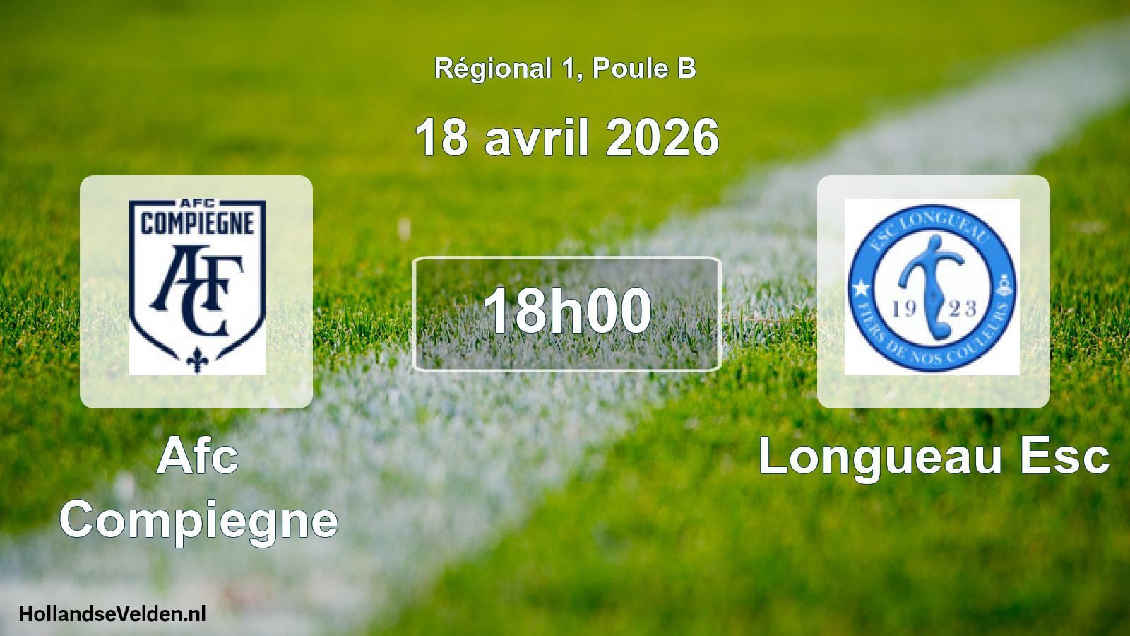 Geplande wedstrijd: Afc Compiegne - Longueau Esc (18 avril 2026)