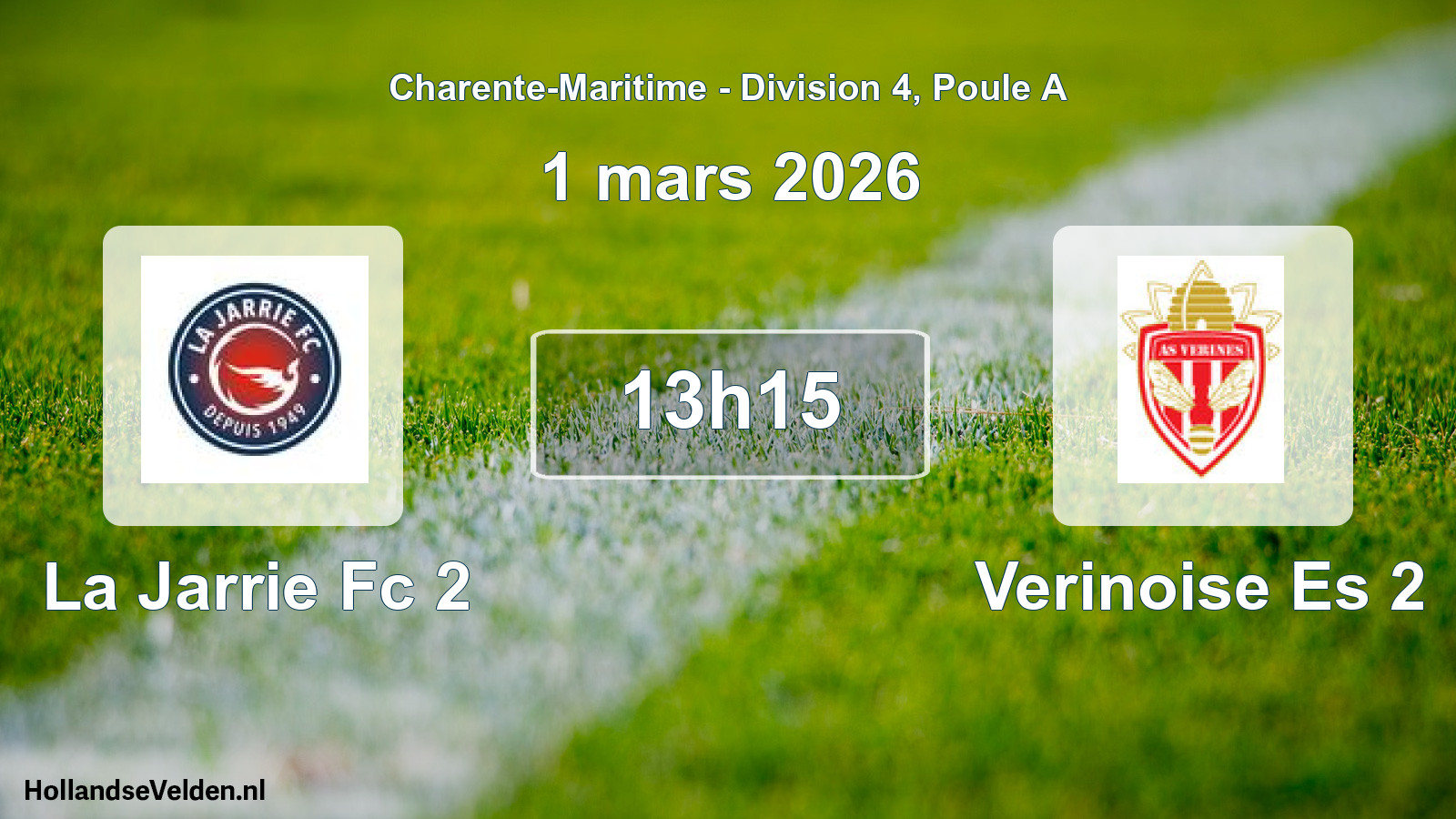 Scheduled Match: La Jarrie Fc 2 - Verinoise Es 2 (1 March 2026)
