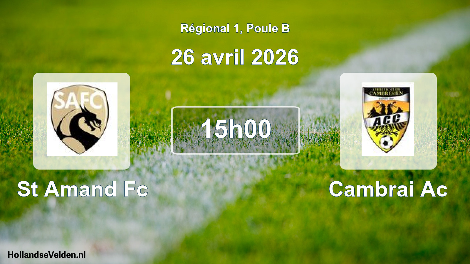 Scheduled Match: St Amand Fc - Cambrai Ac (26 April 2026)