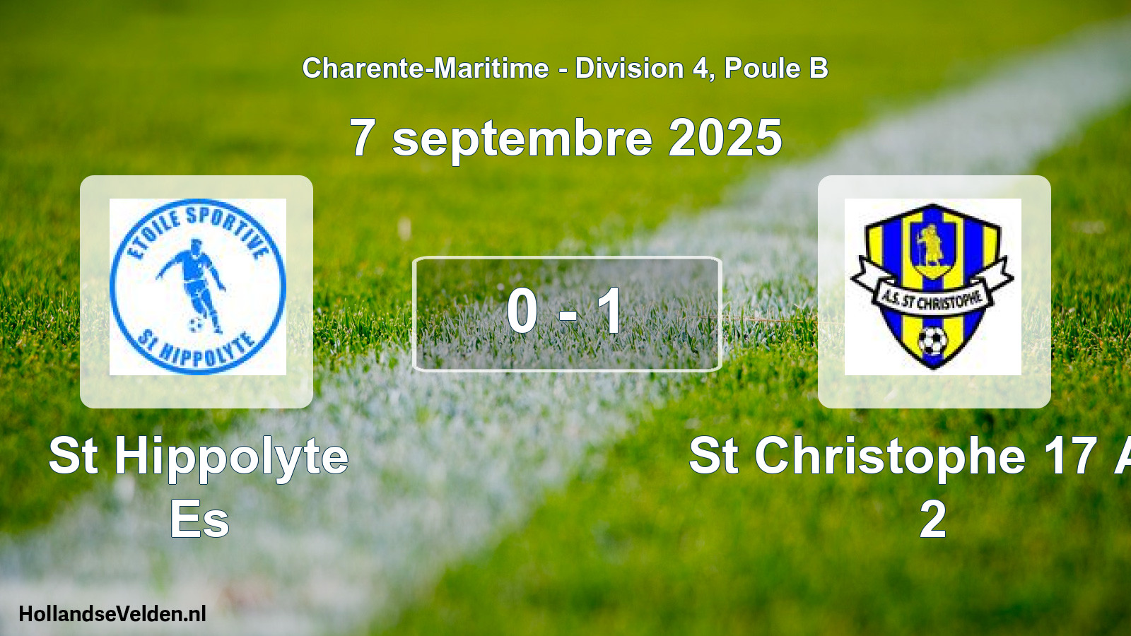 Gespeelde wedstrijd: St Hippolyte Es - St Christophe 17 As 2 0 - 1 (7 september 2025)