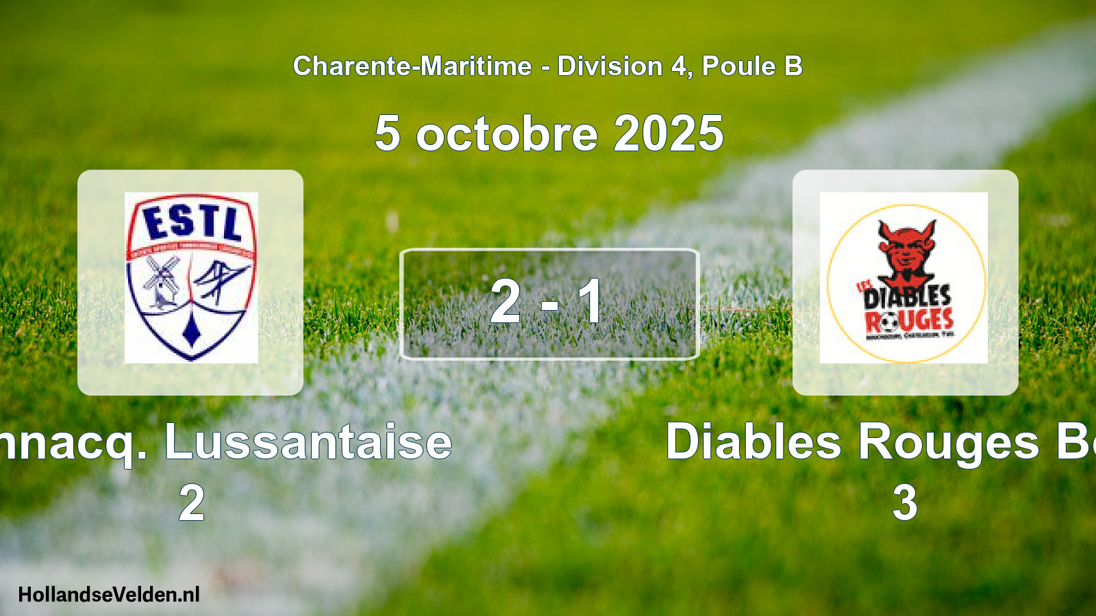 Gespeelde wedstrijd: Tonnacq. Lussantaise 2 - Diables Rouges Bcy 3 2 - 1 (5 oktober 2025)