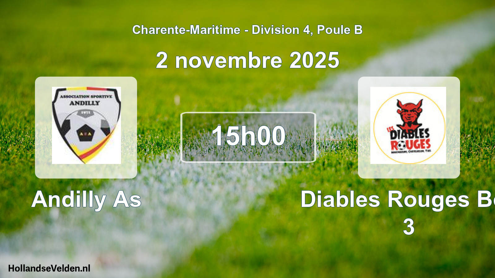 Geplande wedstrijd: Andilly As - Diables Rouges Bcy 3 (2 november 2025)