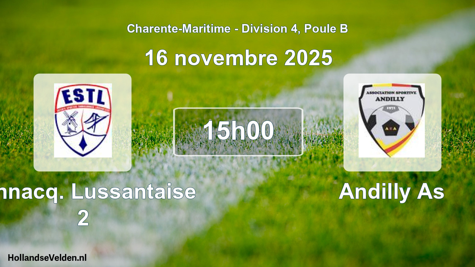 Geplande wedstrijd: Tonnacq. Lussantaise 2 - Andilly As (16 novembre 2025)