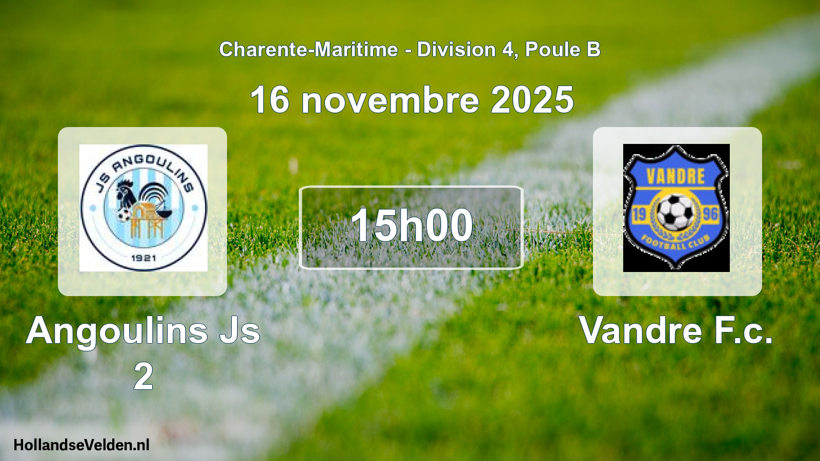 Geplande wedstrijd: Angoulins Js 2 - Vandre F.c. (16 november 2025)
