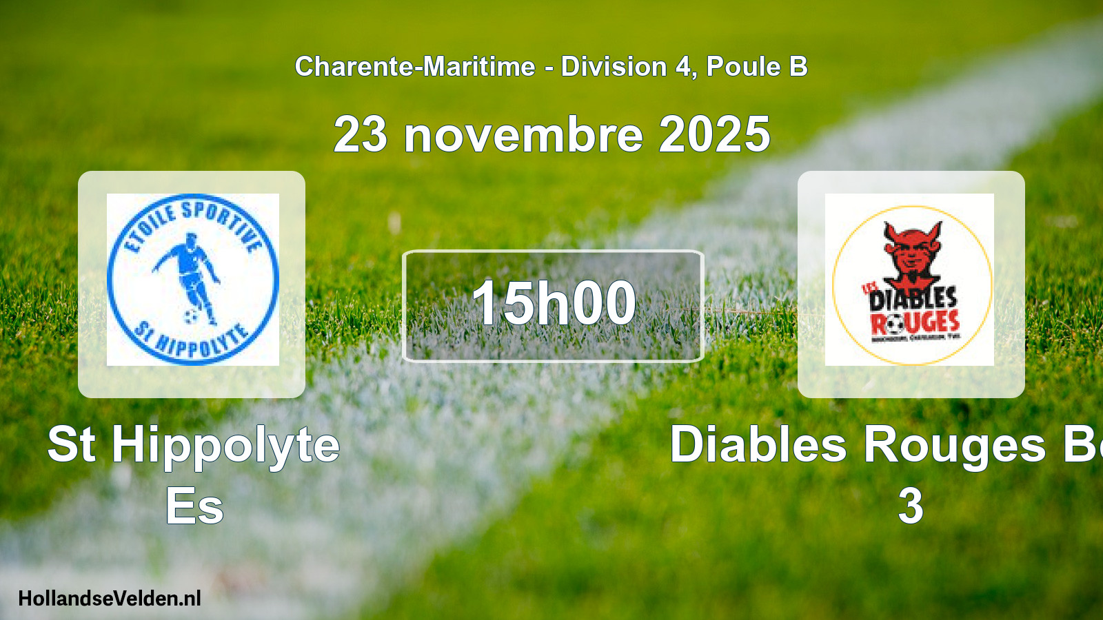 Geplande wedstrijd: St Hippolyte Es - Diables Rouges Bcy 3 (23 november 2025)
