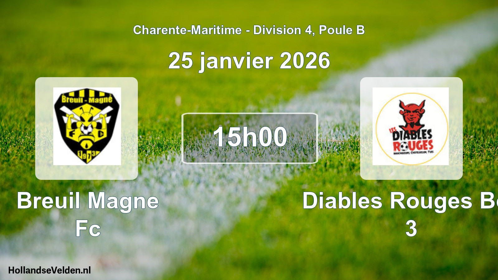 Geplande wedstrijd: Breuil Magne Fc - Diables Rouges Bcy 3 (25 januari 2026)