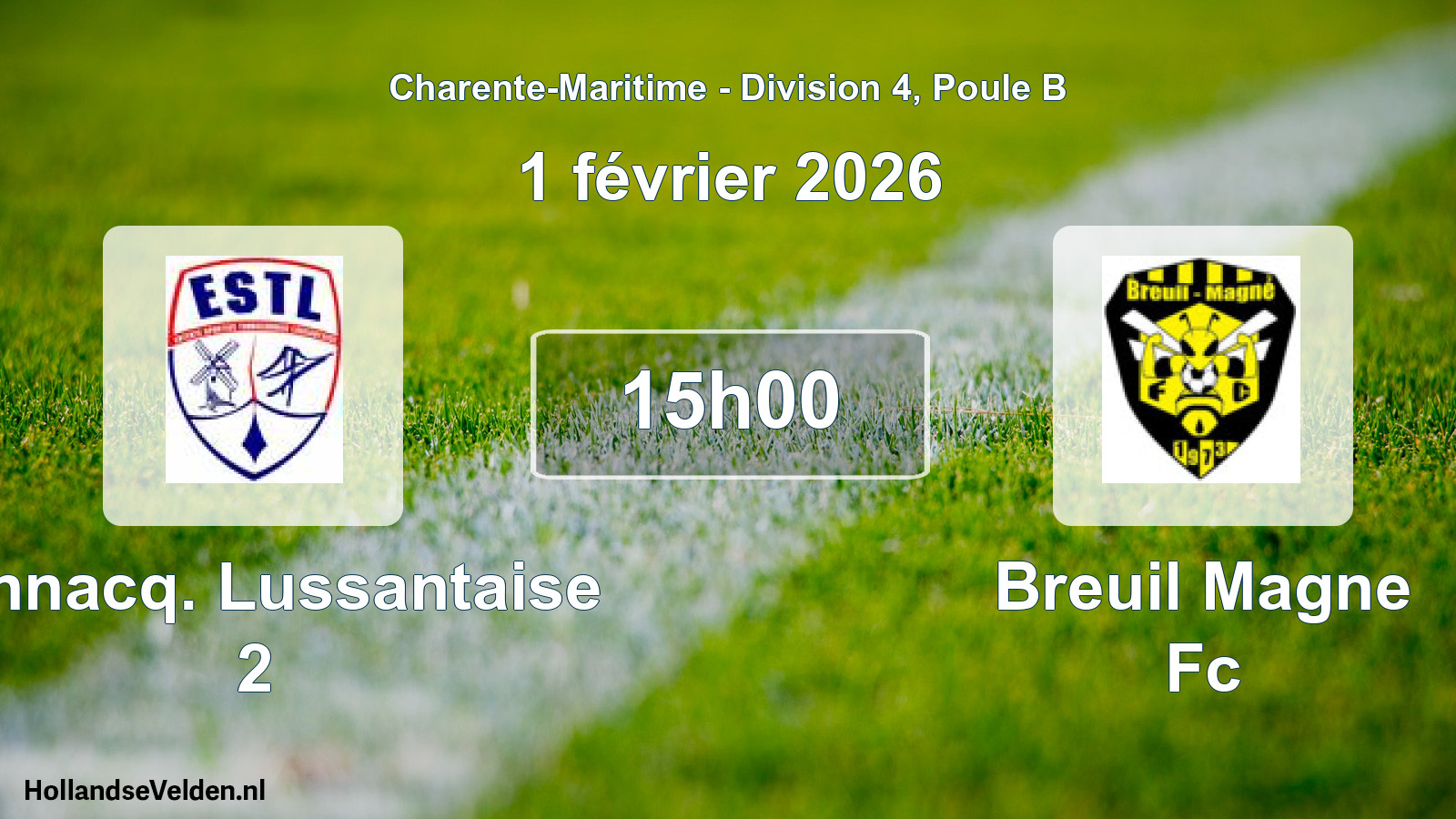 Geplande wedstrijd: Tonnacq. Lussantaise 2 - Breuil Magne Fc (1 février 2026)