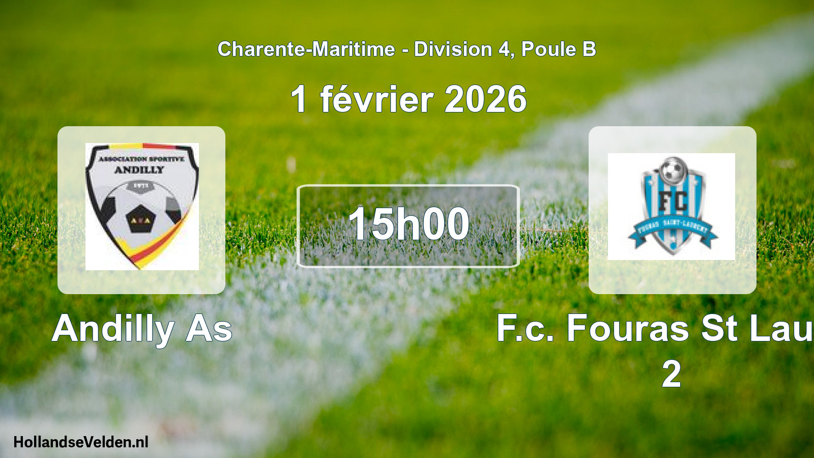Geplande wedstrijd: Andilly As - F.c. Fouras St Laure 2 (1 février 2026)