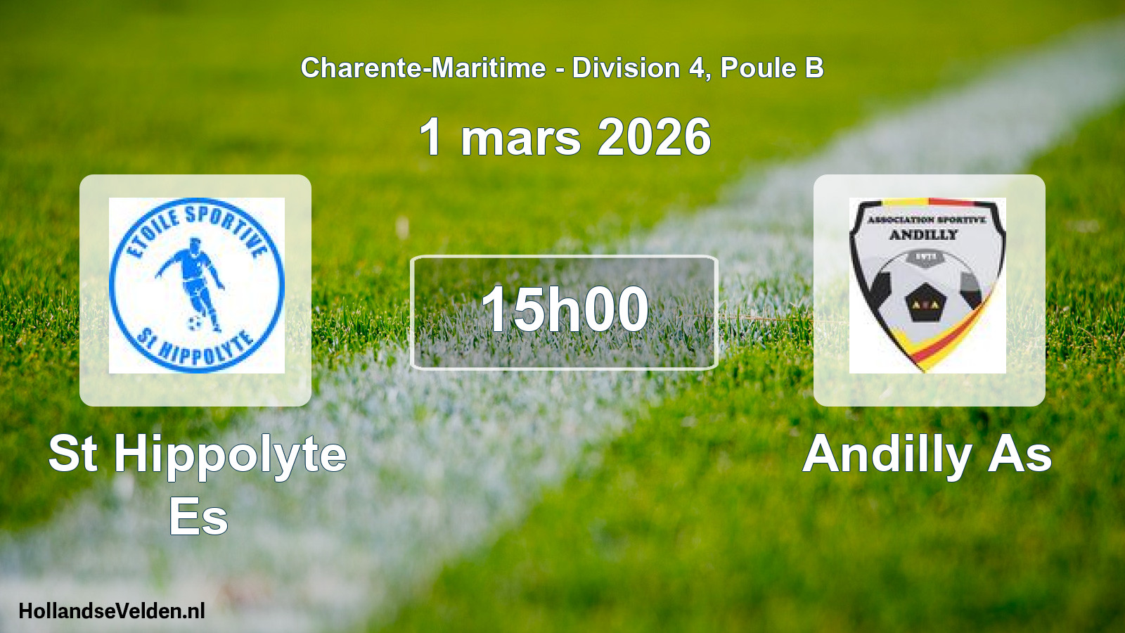 Geplande wedstrijd: St Hippolyte Es - Andilly As (1 maart 2026)