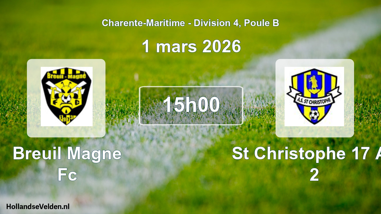 Geplande wedstrijd: Breuil Magne Fc - St Christophe 17 As 2 (1 mars 2026)
