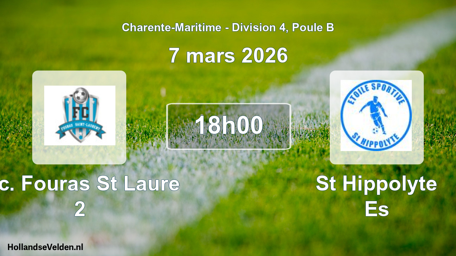 Geplande wedstrijd: F.c. Fouras St Laure 2 - St Hippolyte Es (7 mars 2026)