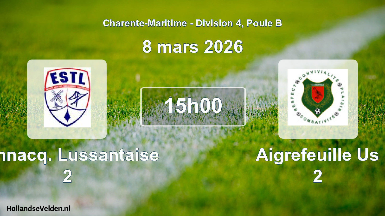 Geplande wedstrijd: Tonnacq. Lussantaise 2 - Aigrefeuille Us 2 (8 maart 2026)