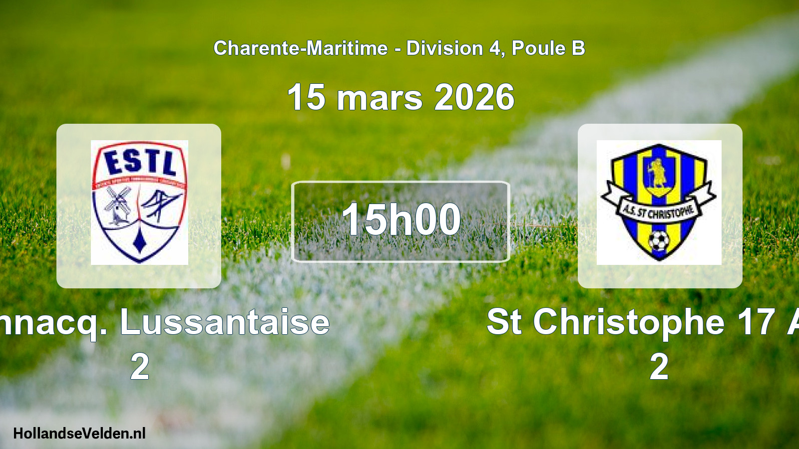 Geplande wedstrijd: Tonnacq. Lussantaise 2 - St Christophe 17 As 2 (15 mars 2026)
