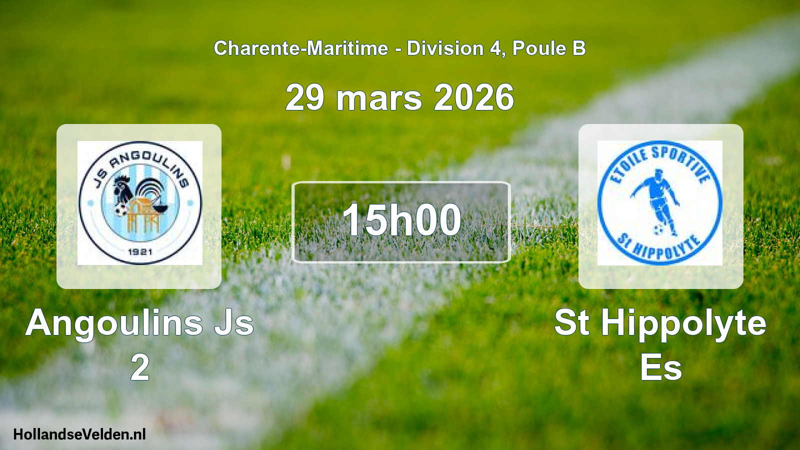 Geplande wedstrijd: Angoulins Js 2 - St Hippolyte Es (29 mars 2026)